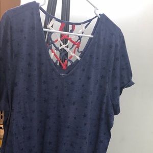 Lane Bryant red/white/blue star top